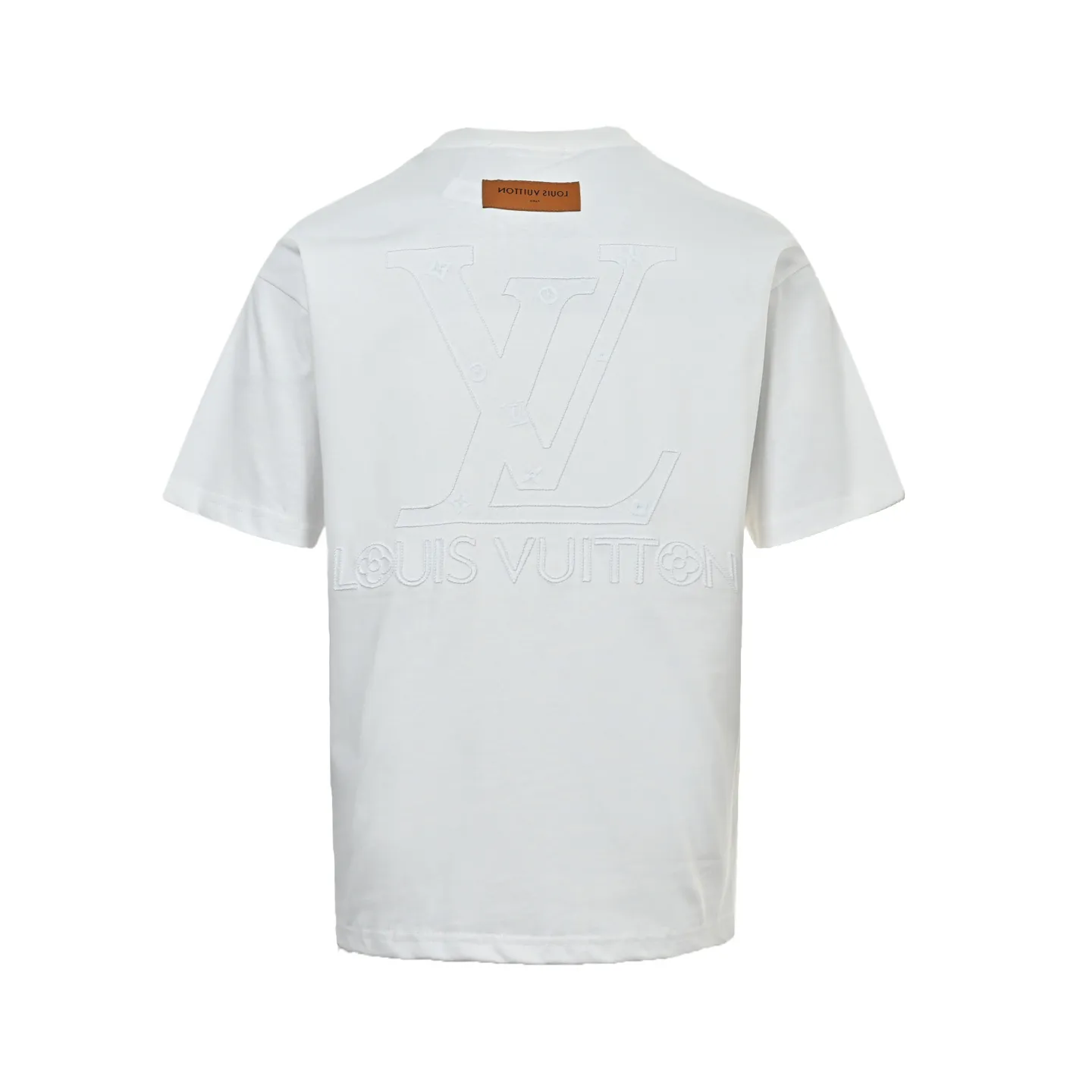 Louis Vuitton/Louis Vuitton 26ss short sleeves with dark logo embroidery on the front and back